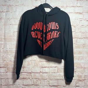 Good Brow Never Break My Heart cropped hoodie sweatshirt size small